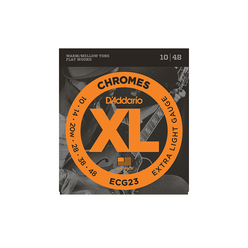 Cordes pour guitare électrique D'Addario XL Chromes Extra Light Flatwound - 10-48